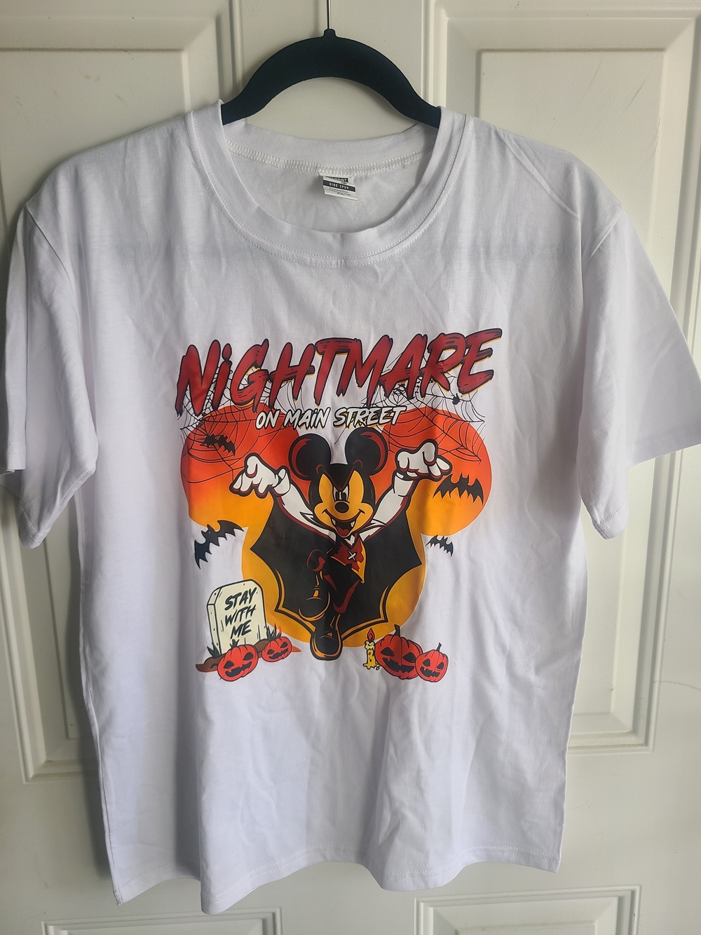 White 'Nightmare on Main Street' Graphic Short-Sleeve Tee